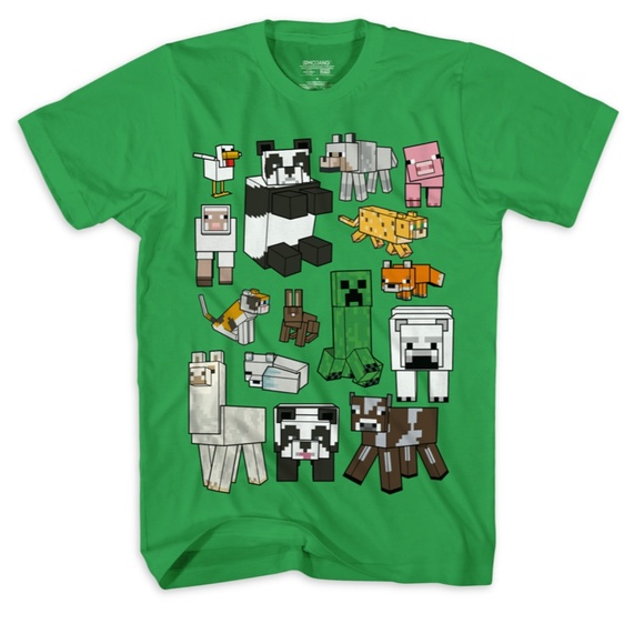 2 NEW MINDCRAFT T-SHIRTS SIZE XL BOYS SIZE 14-16 ATTACK OVERWORLD POPULAR SHIRTS - Picture 2 of 4